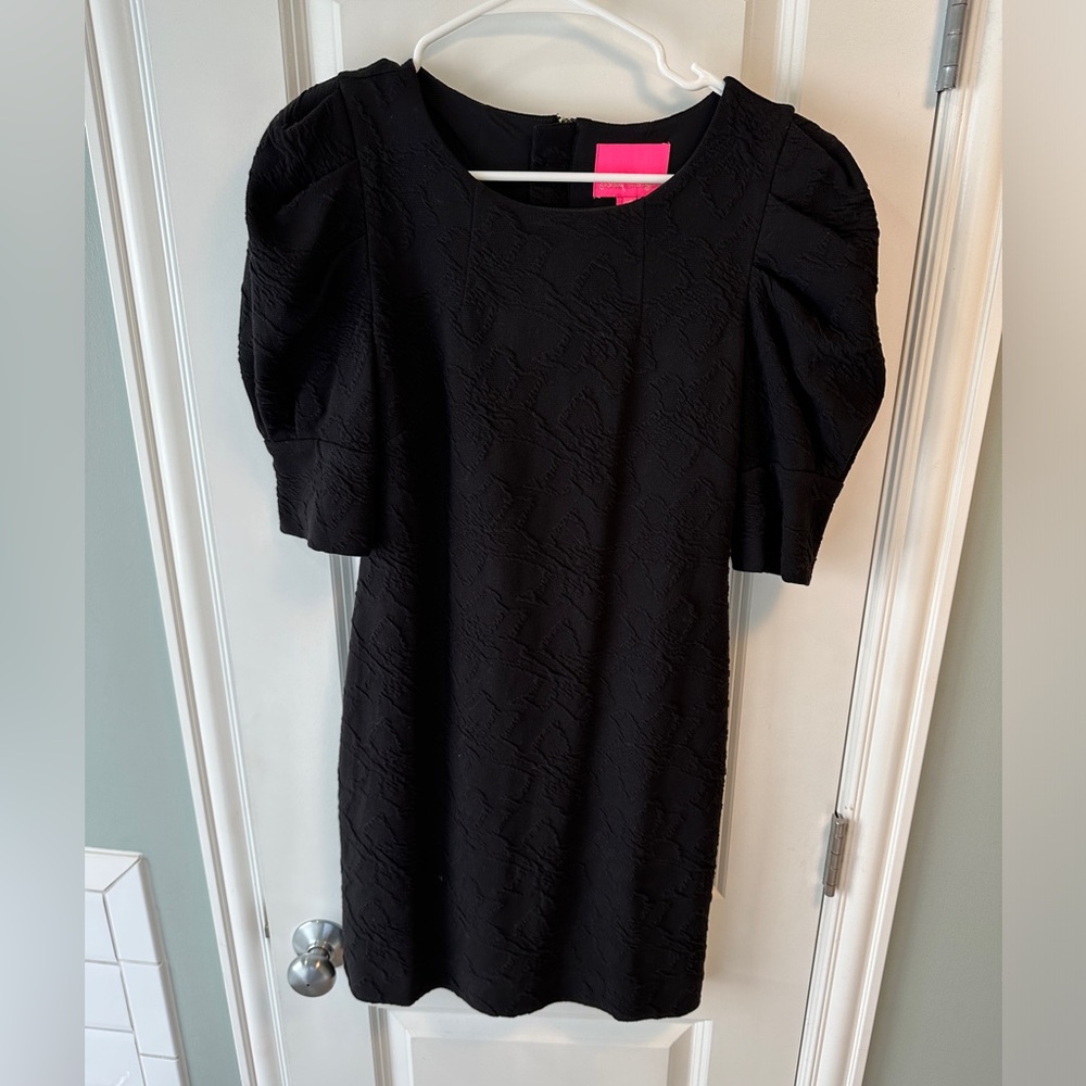 Lilly Pulitzer Black dress embossed flower print